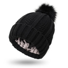 Load image into Gallery viewer, Satin Lined Winter Pom Hat
