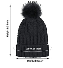 Load image into Gallery viewer, Satin Lined Winter Pom Hat
