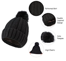 Load image into Gallery viewer, Satin Lined Winter Pom Hat
